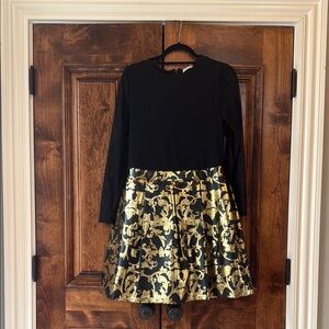 Alice + Olivia Chara Mini Dress in Black and Gold
